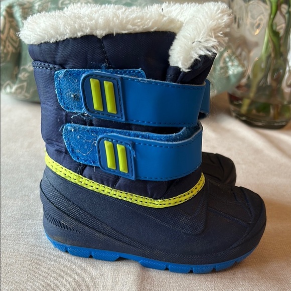Kids Winter Boots with Blue and Yellow Accents - Picture 1 of 3